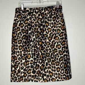 J.crew Leopard Tie Waist Pencil Skirt